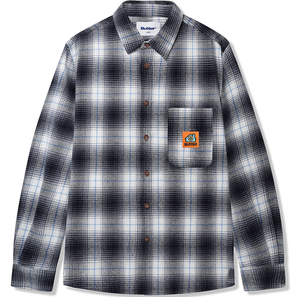 Butter Goods Appliance Plaid Shirt Navy/White 1 Butter Goods Appliance Plaid Shirt Navy/White