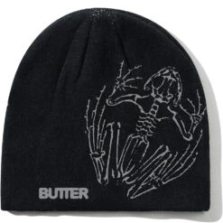 Butter Goods Fossil Skully Beanie Black