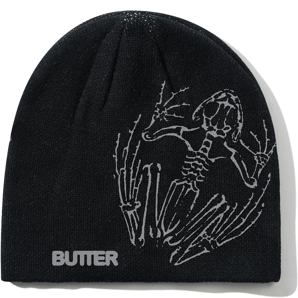 Butter Goods Fossil Skully Beanie Black 1 Butter Goods Fossil Skully Beanie Black