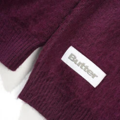 Butter Goods Mohair Button Up Knitted Shirt Port -Butter Goods Sales Store ButterGoodsMohairButtonUpKnittedShirtPortbadge