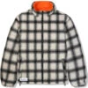 Butter Goods Reversible Plaid Puffer Jacket White/Orange