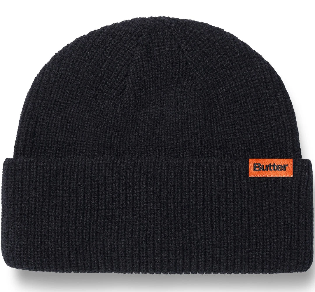 Butter Goods Tall Wharfie Beanie Black 1 Butter Goods Tall Wharfie Beanie Black