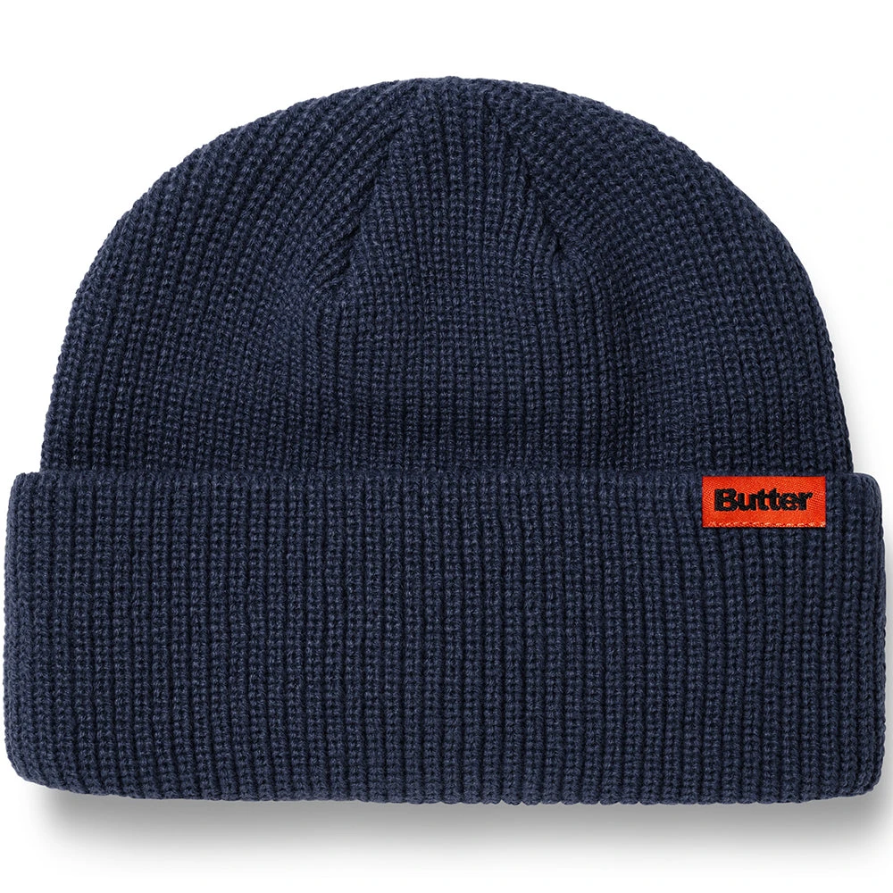Butter Goods Tall Wharfie Beanie Navy 1 Butter Goods Tall Wharfie Beanie Navy