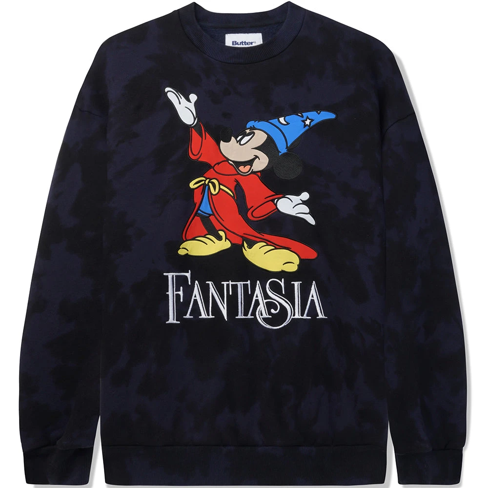 Butter Goods X Fantasia Crewneck Sweatshirt Navy Tie Dye 1 Butter Goods X Fantasia Crewneck Sweatshirt Navy Tie Dye