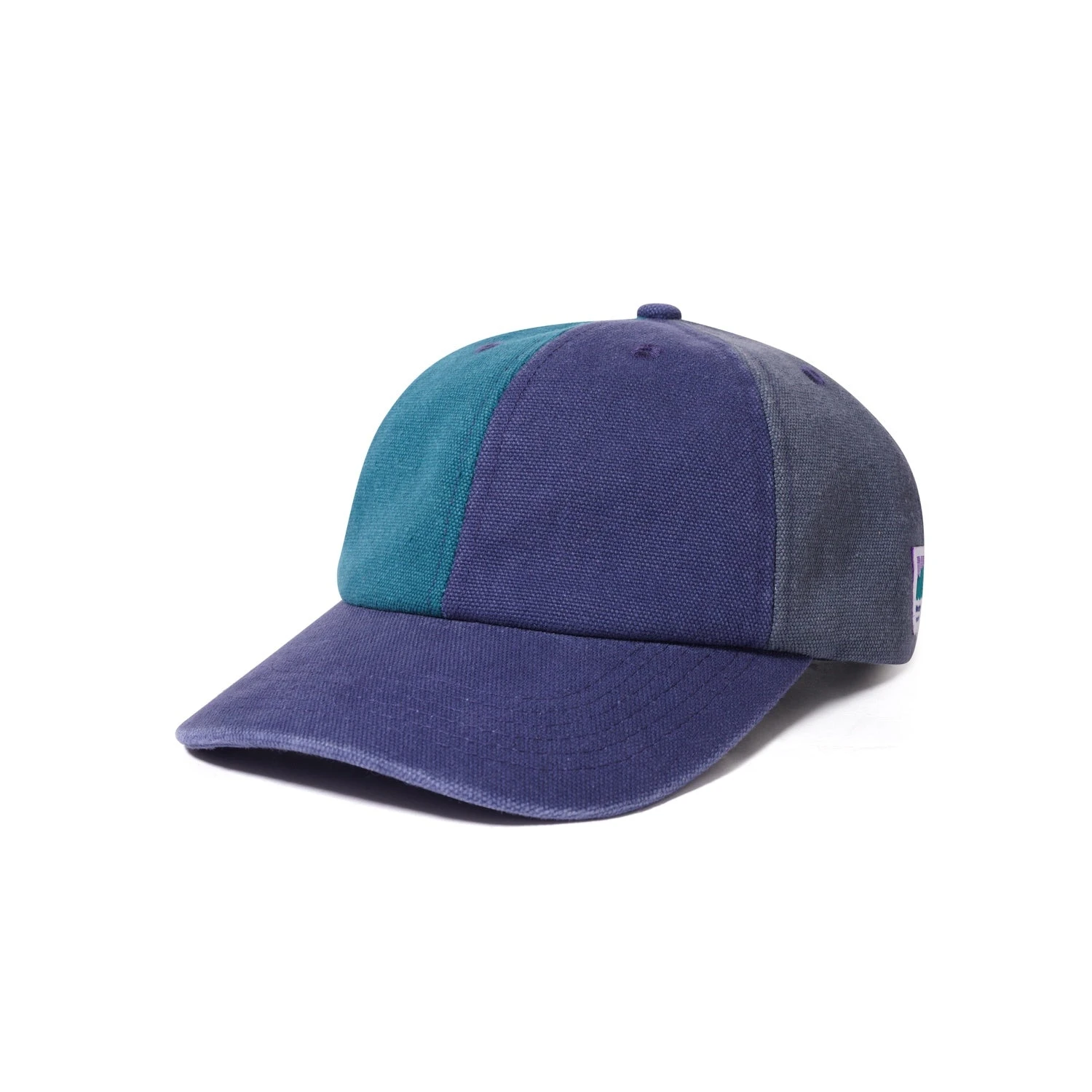 Canvas Patchwork 6 Panel Cap, Washed Navy 1 Canvas Patchwork 6 Panel Cap, Washed Navy