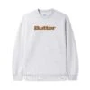 Felt Logo Applique Crewneck, Ash Grey