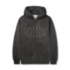 Cropped Zip-Thru Hood, Washed Black
