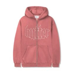 Cropped Zip-Thru Hood, Washed Burgundy