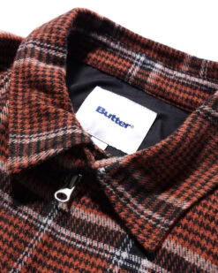 Dougie Plaid Overshirt, Rust / Black / White -Butter Goods Sales Store DougiePlaidOvershirt3