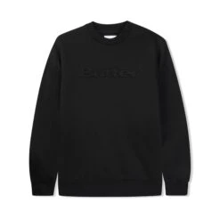 Embossed Logo Crewneck Sweatshirt, Black