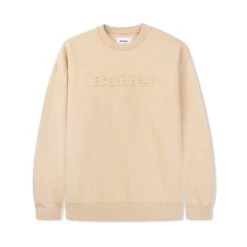Embossed Logo Crewneck Sweatshirt, Tan