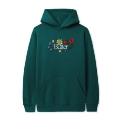 Floral Embroidered Pullover, Dark Green