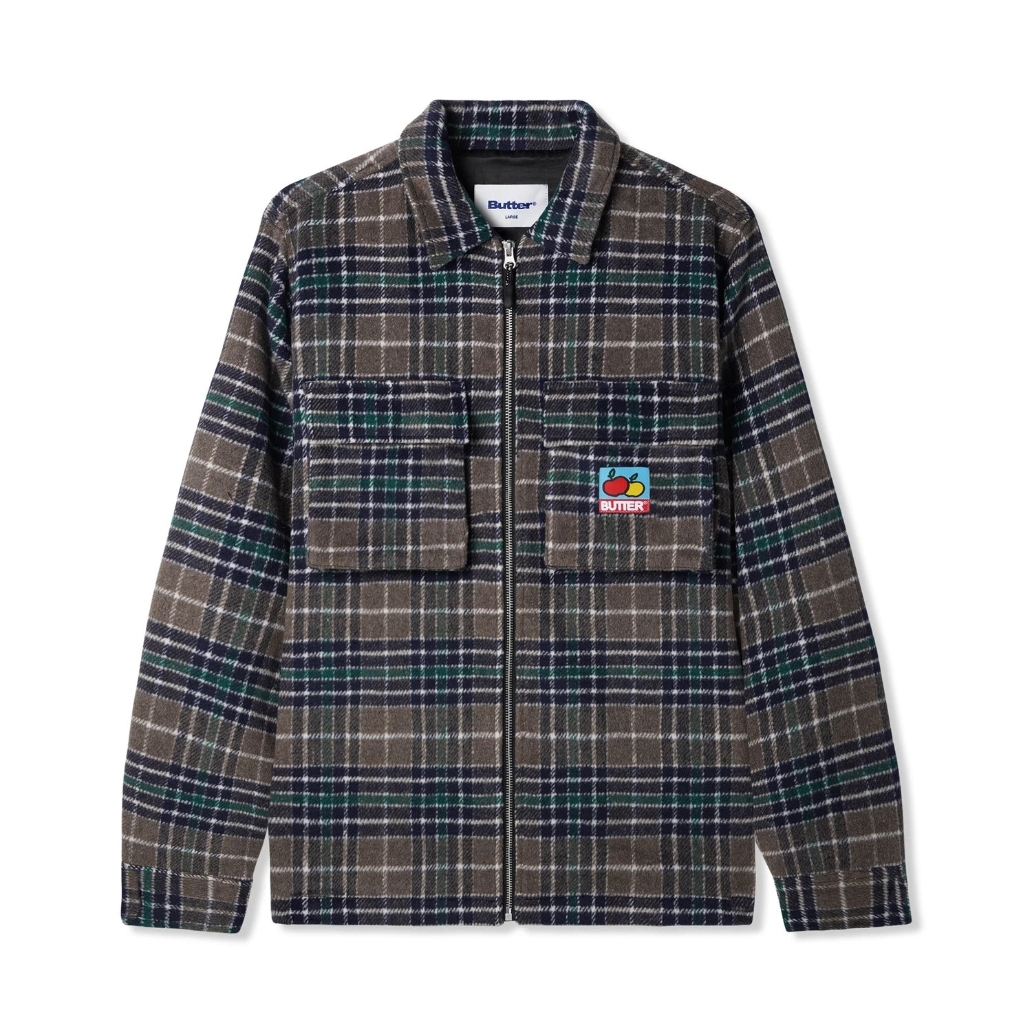 Grove Plaid Overshirt, Grey / Navy / Forest 1 Grove Plaid Overshirt, Grey / Navy / Forest