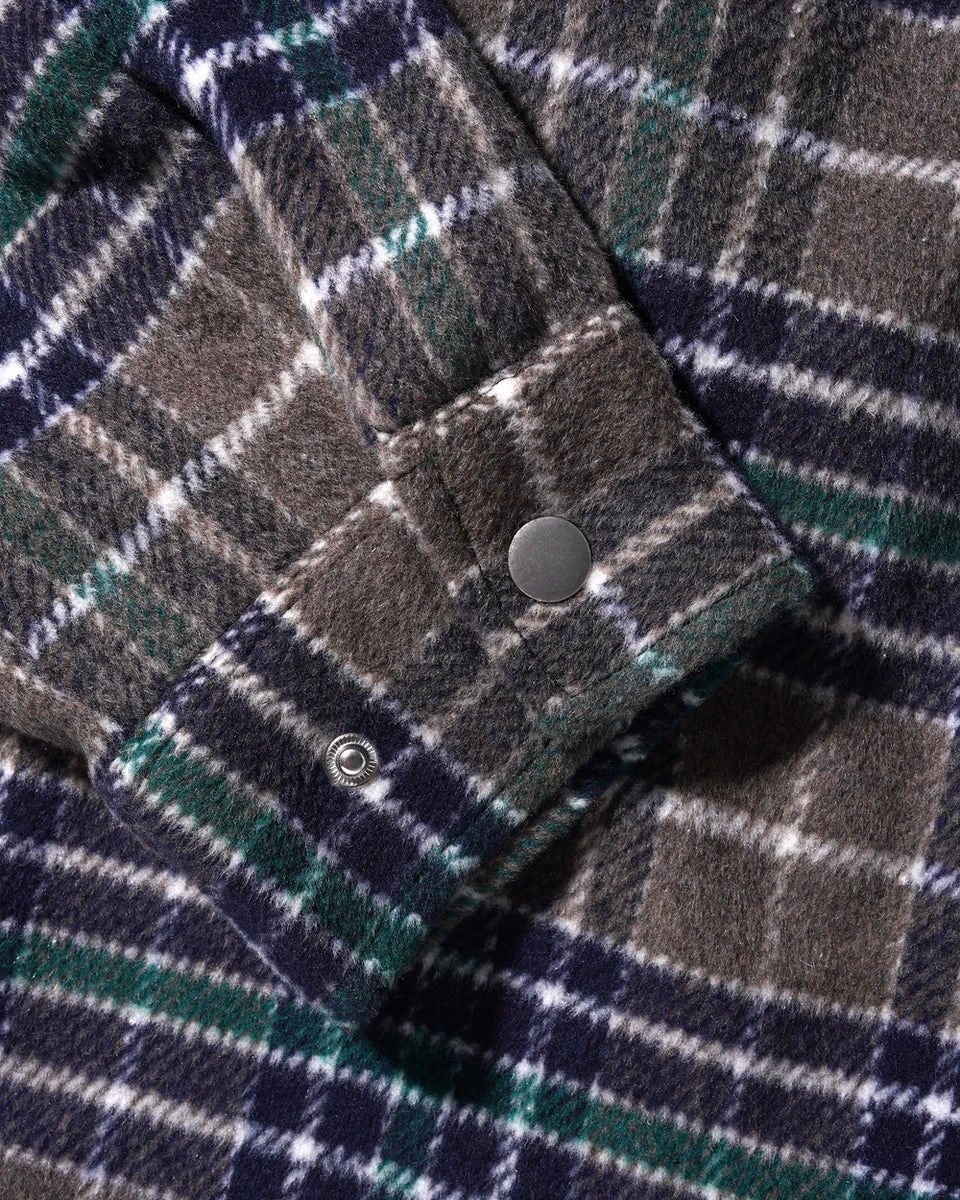 Grove Plaid Overshirt, Grey / Navy / Forest 3 Grove Plaid Overshirt, Grey / Navy / Forest - Image 3