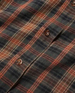 Harmony Plaid L/S Shirt, Moss / Bark -Butter Goods Sales Store HarmonyPlaidLongsleeveShirtClose2