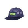 Mesh Shallow Snapback Cap, Indigo