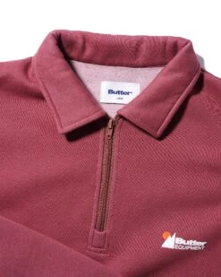 Pigment Dye 1/4 Zip Pullover, Rhubarb 4 Pigment Dye 1/4 Zip Pullover, Rhubarb -Butter Goods Sales Store PigmentDye1 4ZipPulloverRhubarb2