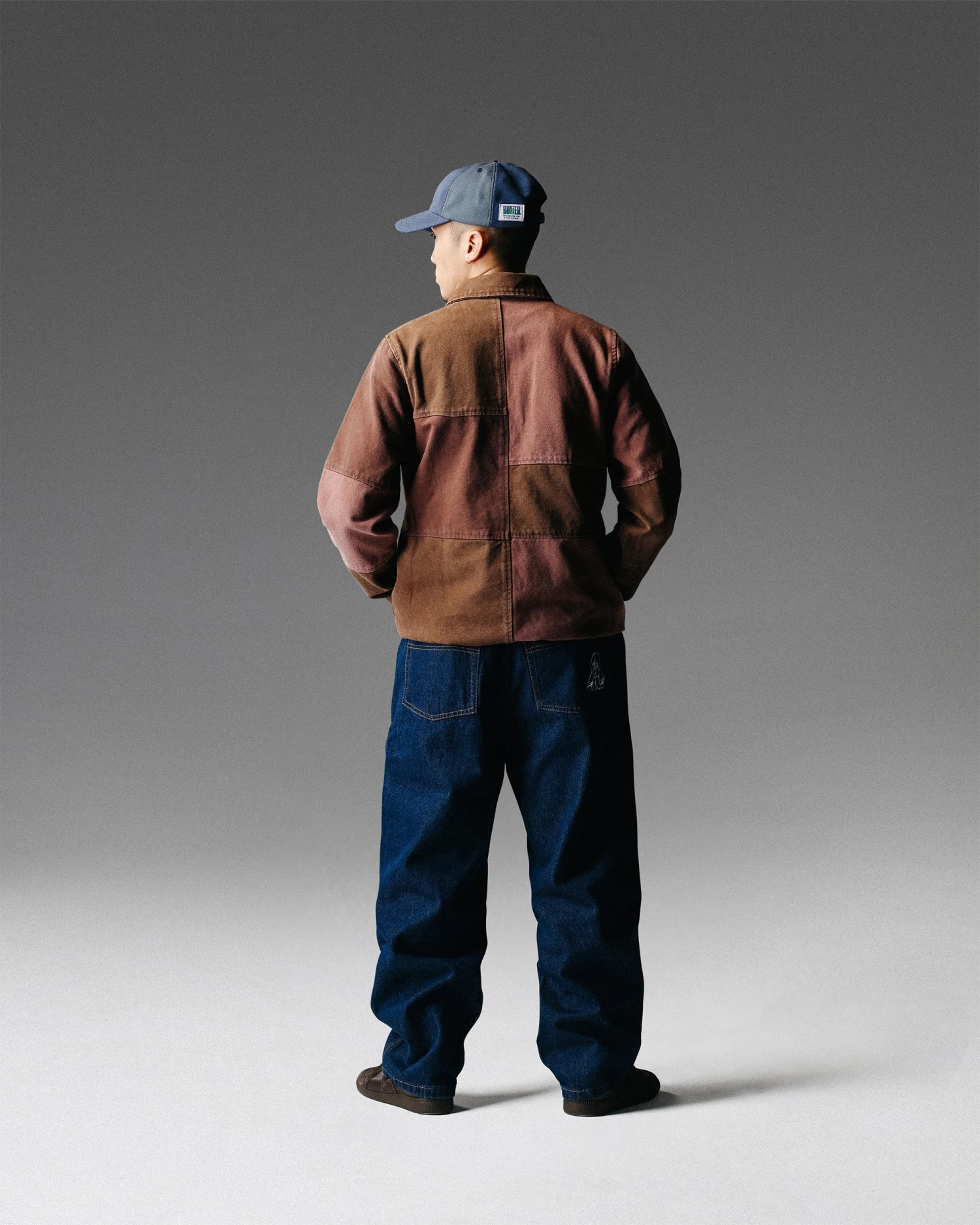 Canvas Patchwork 6 Panel Cap, Washed Navy 4 Canvas Patchwork 6 Panel Cap, Washed Navy - Image 4