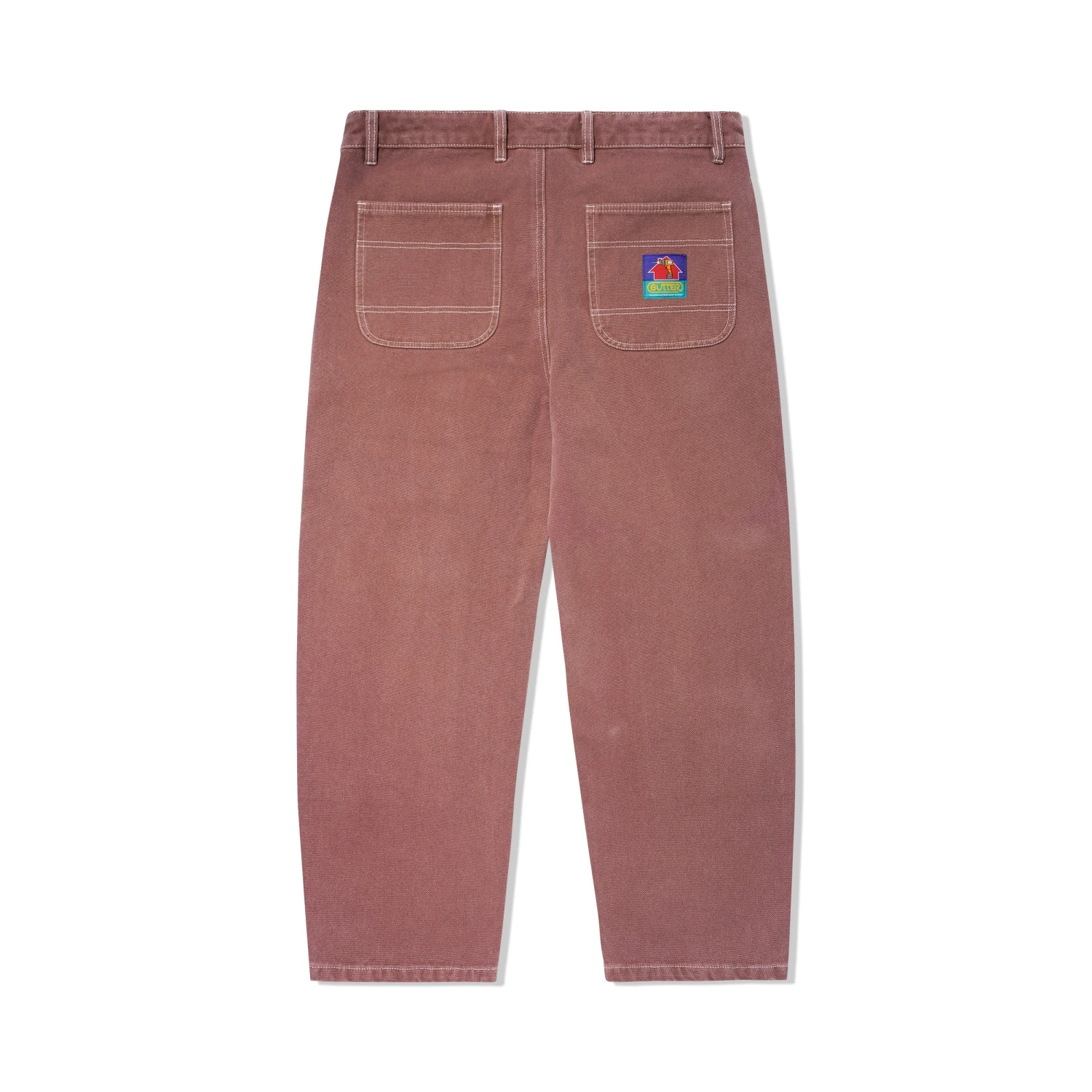 Washed Canvas Double Knee Pants, Brick 2 Washed Canvas Double Knee Pants, Brick - Image 2