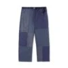 Washed Canvas Patchwork Pants, Washed Navy