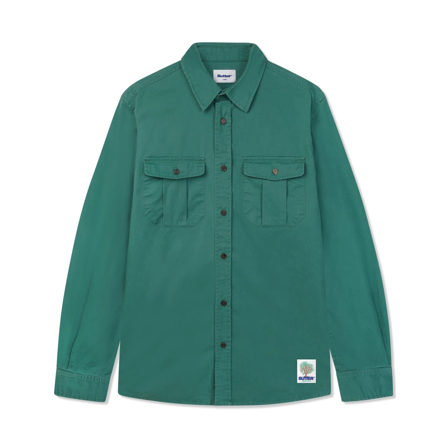 Washed Pocket L/S Shirt, Fern 1 Washed Pocket L/S Shirt, Fern