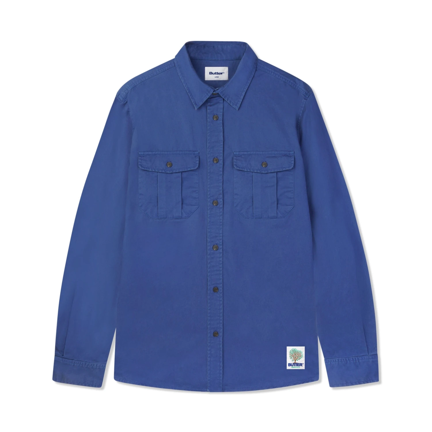 Washed Pocket L/S Shirt, Work Blue 1 Washed Pocket L/S Shirt, Work Blue