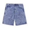 Web Denim Shorts, Acid Wash Indigo