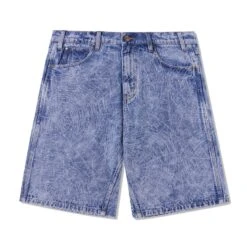 Web Denim Shorts, Acid Wash Indigo