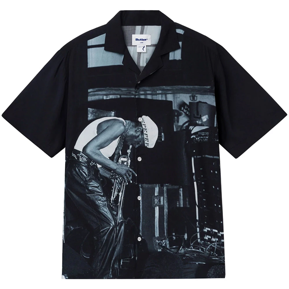 Butter Goods X Miles Davis Savoy Rayon Short Sleeve Shirt Black 1 Butter Goods X Miles Davis Savoy Rayon Short Sleeve Shirt Black