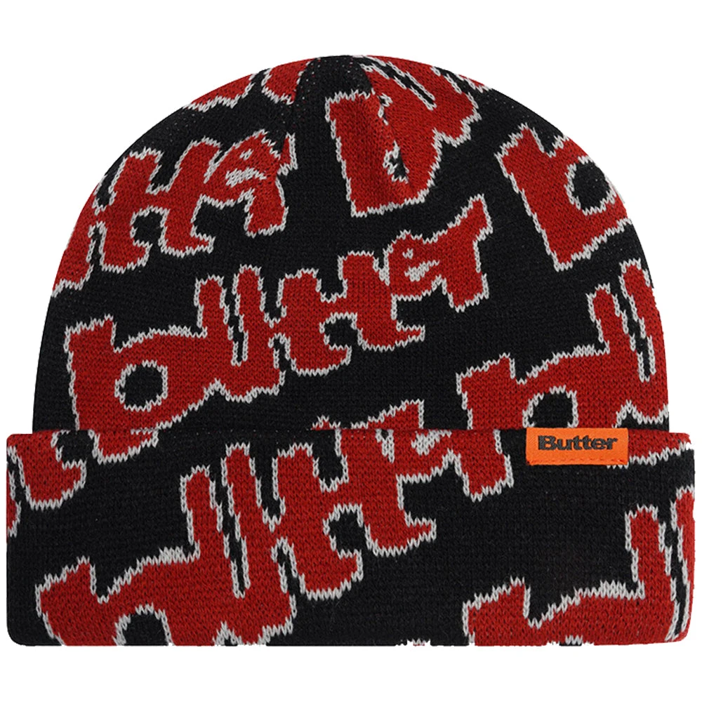 Butter Goods Warped Beanie Black 1 Butter Goods Warped Beanie Black