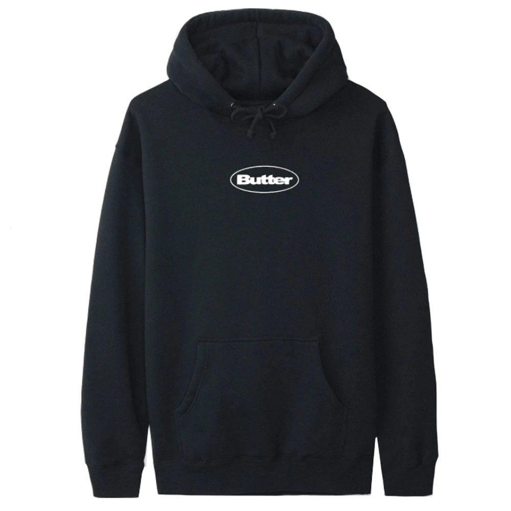 Butter Goods Badge Puff Logo Pullover Hood - Black 1 Butter Goods Badge Puff Logo Pullover Hood - Black